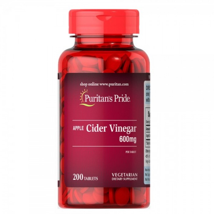 Puritan's Pride - Apple Cider Vinegar 600 mg / 200 таблетки​